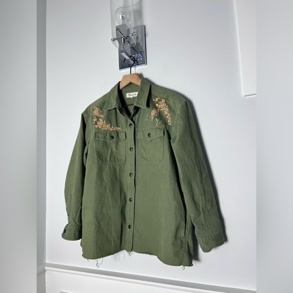 Madewell Olive Utility Jacket with Embroidery - Picture 6 of 13